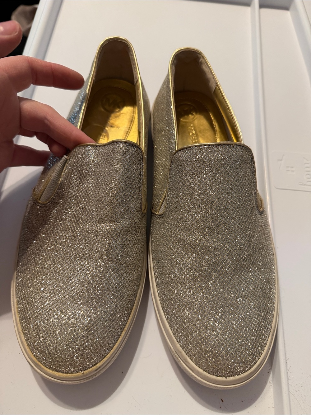 Michael Kors Glitter Slip-On Sneakers - Gold